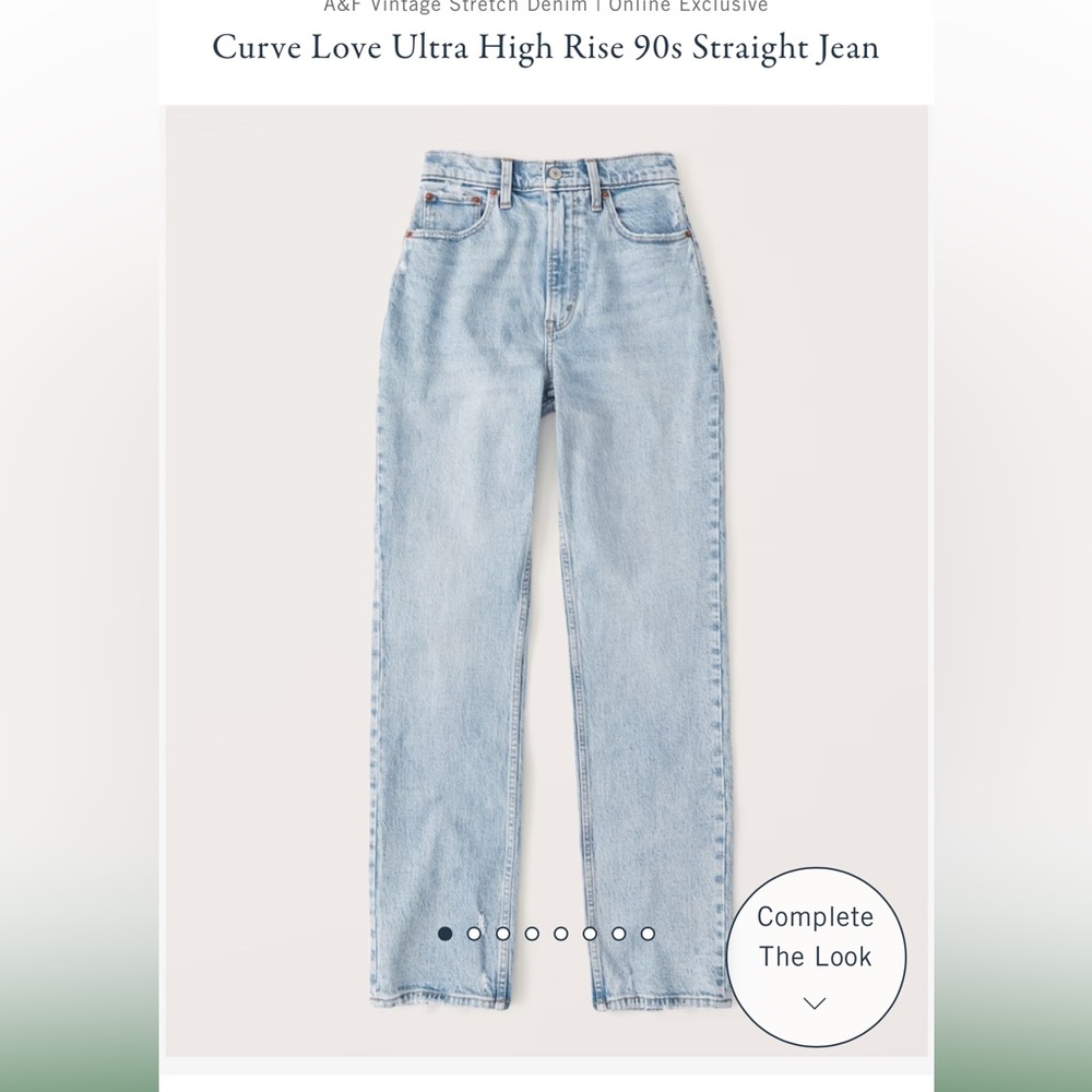 Curve love Abercrombie high rise 90s straight jeans